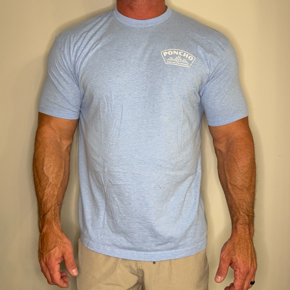 Light Blue Men's Poncho T-Shirt